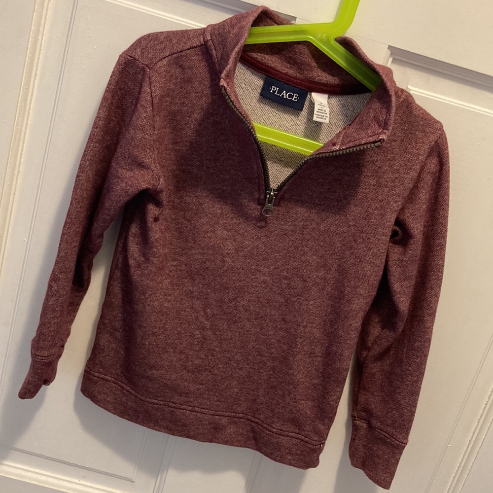 The children’s place 1/4 zip maroon sweatshirt kids size 4 XS